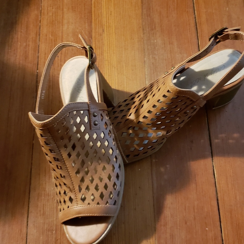 Easy Street Brown Leather Mules